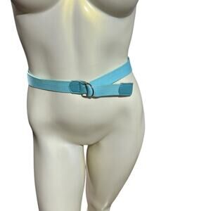 Vintage Adjustable Light Blue Fabric Belt Small/Medium Waist